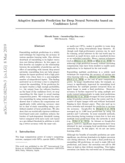 Adaptive Ensemble Prediction for Deep Neural Networks based on
  Confidence Level