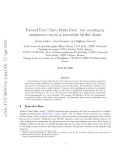 Forward Event-Chain Monte Carlo: Fast sampling by randomness control in
  irreversible Markov chains