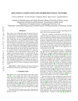 Skin Lesion Classification Using Hybrid Deep Neural Networks