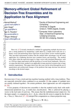 Memory-Efficient Global Refinement of Decision-Tree Ensembles and its
  Application to Face Alignment