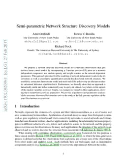 Semi-parametric Network Structure Discovery Models