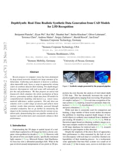 DepthSynth: Real-Time Realistic Synthetic Data Generation from CAD
  Models for 2.5D Recognition