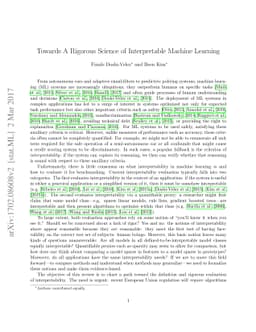 Towards A Rigorous Science of Interpretable Machine Learning