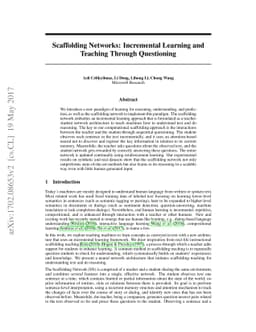 Scaffolding Networks: Incremental Learning and Teaching Through
  Questioning