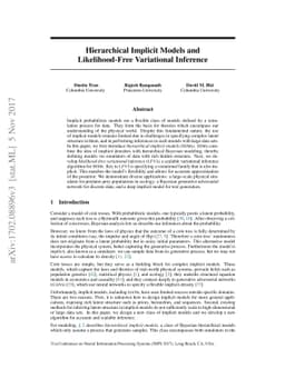 Hierarchical Implicit Models and Likelihood-Free Variational Inference