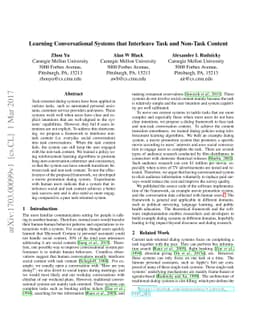 Learning Conversational Systems that Interleave Task and Non-Task
  Content