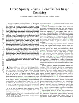 Group Sparsity Residual Constraint for Image Denoising