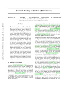Gradient Boosting on Stochastic Data Streams