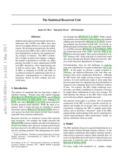 The Statistical Recurrent Unit