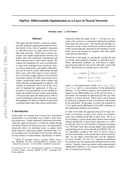 OptNet: Differentiable Optimization as a Layer in Neural Networks