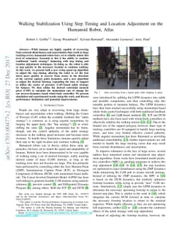 Walking Stabilization Using Step Timing and Location Adjustment on the
  Humanoid Robot, Atlas
