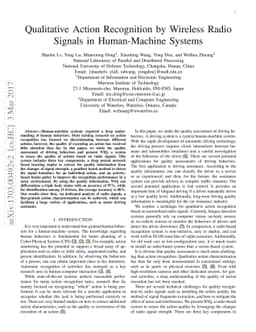 Qualitative Action Recognition by Wireless Radio Signals in
  Human-Machine Systems