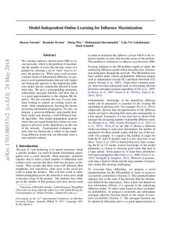 Model-Independent Online Learning for Influence Maximization