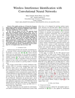 Wireless Interference Identification with Convolutional Neural Networks