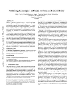 Predicting Rankings of Software Verification Competitions