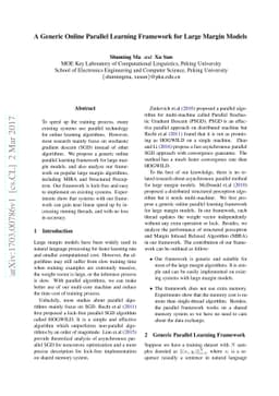 A Generic Online Parallel Learning Framework for Large Margin Models