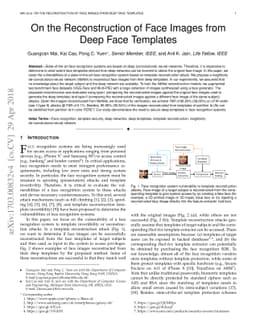 On the Reconstruction of Face Images from Deep Face Templates