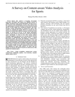 A Survey on Content-Aware Video Analysis for Sports