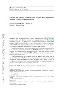 Estimating Spatial Econometrics Models with Integrated Nested Laplace
  Approximation