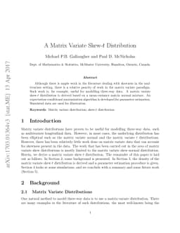 A Matrix Variate Skew-t Distribution