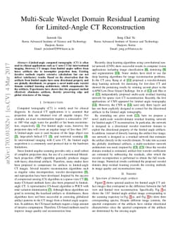 Multi-Scale Wavelet Domain Residual Learning for Limited-Angle CT
  Reconstruction