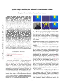Sparse Depth Sensing for Resource-Constrained Robots