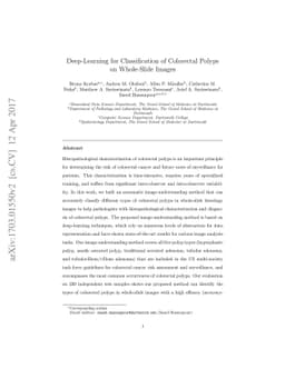 Deep-Learning for Classification of Colorectal Polyps on Whole-Slide
  Images