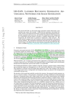 LR-GAN: Layered Recursive Generative Adversarial Networks for Image
  Generation