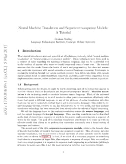 Neural Machine Translation and Sequence-to-sequence Models: A Tutorial