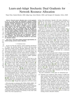 Learn-and-Adapt Stochastic Dual Gradients for Network Resource
  Allocation