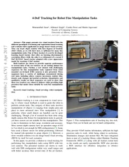 4-DoF Tracking for Robot Fine Manipulation Tasks