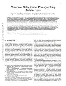 Viewpoint Selection for Photographing Architectures