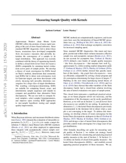 Measuring Sample Quality with Kernels