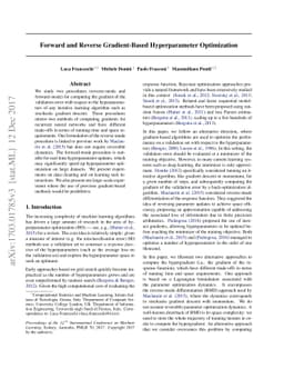 Forward and Reverse Gradient-Based Hyperparameter Optimization