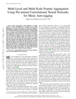 Multi-Level and Multi-Scale Feature Aggregation Using Pre-trained
  Convolutional Neural Networks for Music Auto-tagging