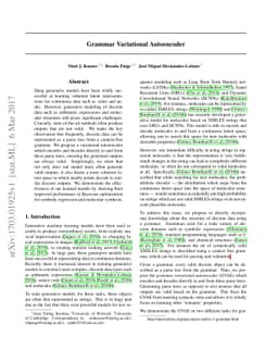 Grammar Variational Autoencoder