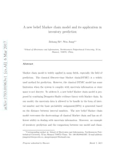 A new belief Markov chain model and its application in inventory
  prediction