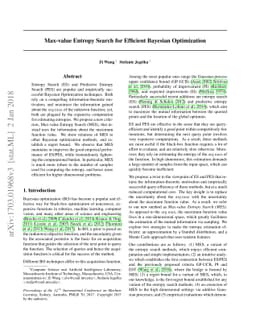 Max-value Entropy Search for Efficient Bayesian Optimization