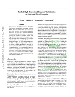 Batched High-dimensional Bayesian Optimization via Structural Kernel
  Learning
