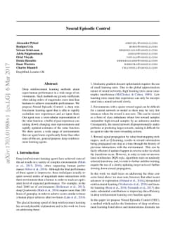 Neural Episodic Control