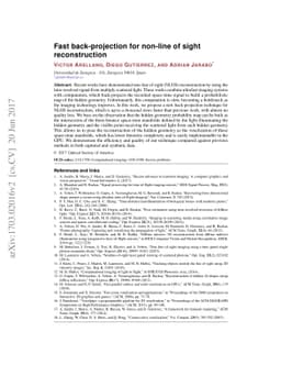 Fast Back-Projection for Non-Line of Sight Reconstruction