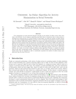 Cheshire: An Online Algorithm for Activity Maximization in Social
  Networks