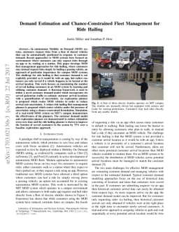 Demand Estimation and Chance-Constrained Fleet Management for Ride
  Hailing