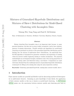Mixtures of Generalized Hyperbolic Distributions and Mixtures of Skew-t
  Distributions for Model-Based Clustering with Incomplete Data