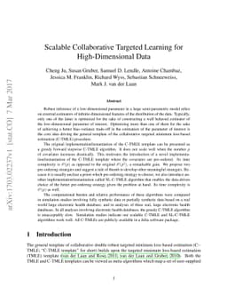 Scalable Collaborative Targeted Learning for High-Dimensional Data
