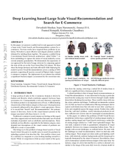 Deep Learning based Large Scale Visual Recommendation and Search for
  E-Commerce