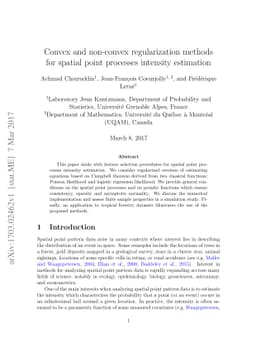 Convex and non-convex regularization methods for spatial point processes
  intensity estimation