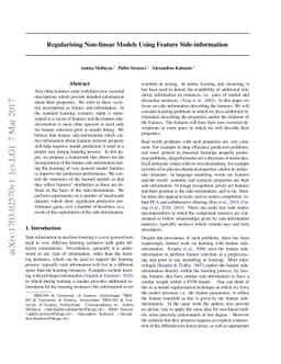 Regularising Non-linear Models Using Feature Side-information