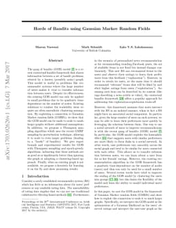 Horde of Bandits using Gaussian Markov Random Fields