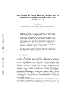 Introduction to Formal Concept Analysis and Its Applications in
  Information Retrieval and Related Fields